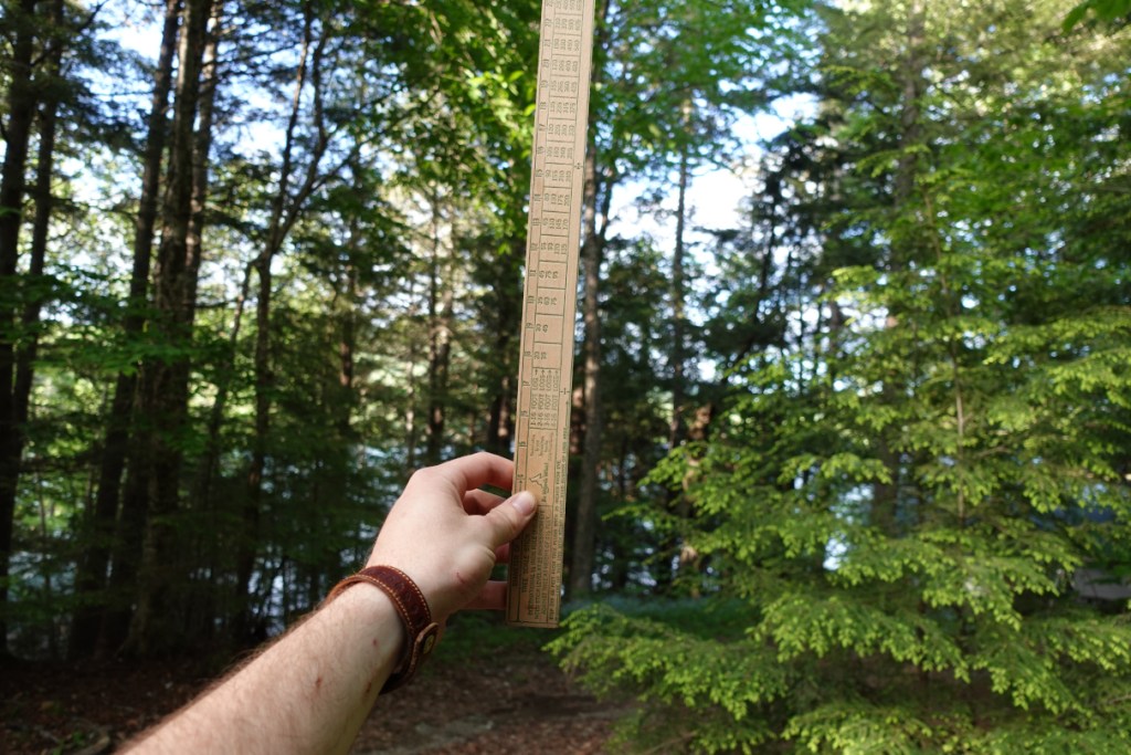 Biltmore sticks come with pre-measured markings to measure board feet in a tree. 